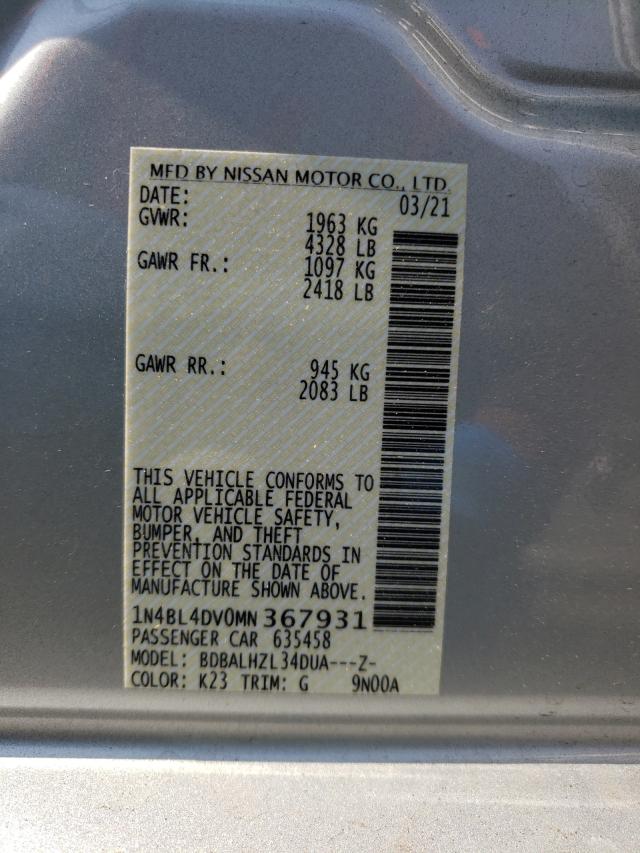 Photo 9 VIN: 1N4BL4DV0MN367931 - NISSAN ALTIMA SV 