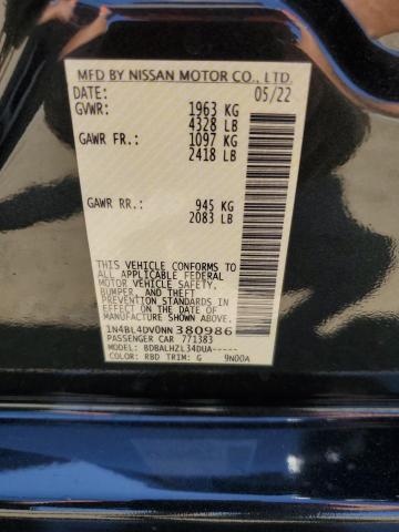 Photo 12 VIN: 1N4BL4DV0NN380986 - NISSAN ALTIMA SV 