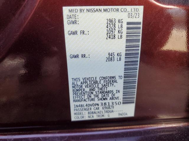 Photo 12 VIN: 1N4BL4DV0PN381350 - NISSAN ALTIMA SV 