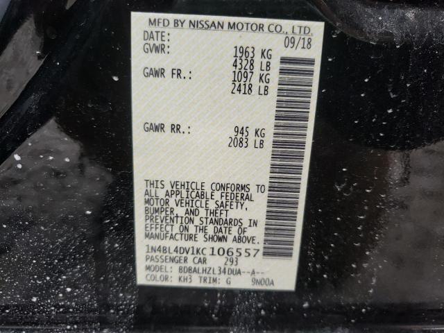 Photo 9 VIN: 1N4BL4DV1KC106557 - NISSAN ALTIMA SV 