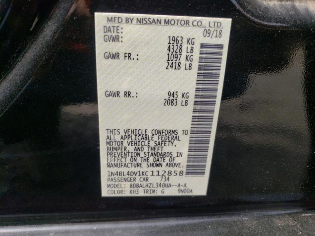 Photo 9 VIN: 1N4BL4DV1KC112858 - NISSAN ALTIMA SV 