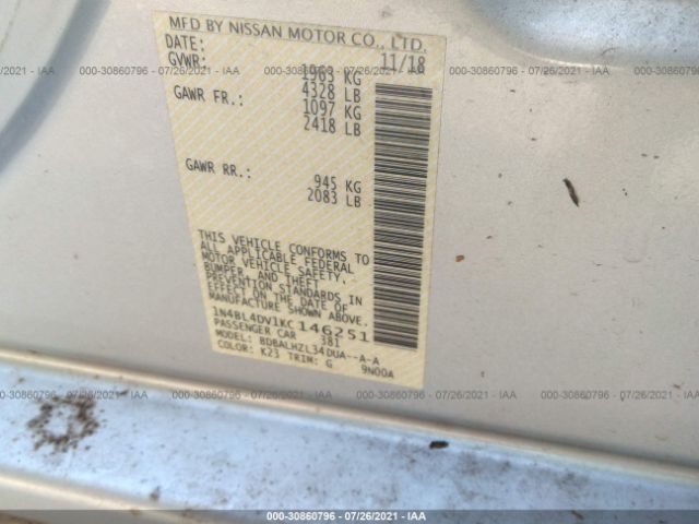 Photo 8 VIN: 1N4BL4DV1KC146251 - NISSAN ALTIMA 