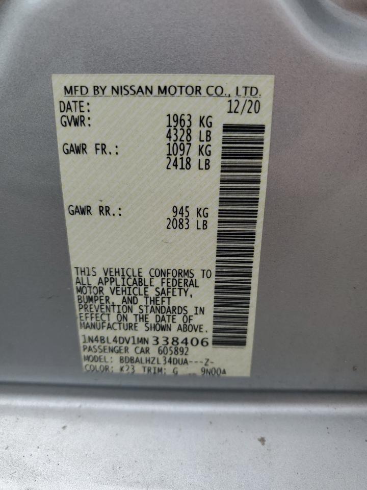 Photo 11 VIN: 1N4BL4DV1MN338406 - NISSAN ALTIMA 