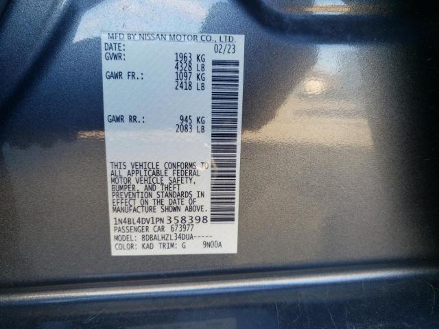 Photo 11 VIN: 1N4BL4DV1PN358398 - NISSAN ALTIMA SV 