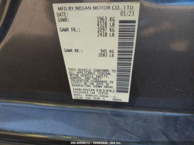 Photo 8 VIN: 1N4BL4DV1PN393992 - NISSAN ALTIMA 