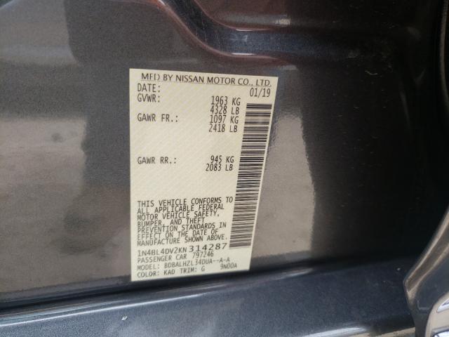 Photo 9 VIN: 1N4BL4DV2KN314287 - NISSAN ALTIMA SV 