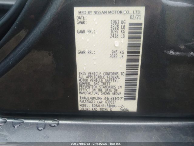 Photo 8 VIN: 1N4BL4DV2MN363007 - NISSAN ALTIMA 