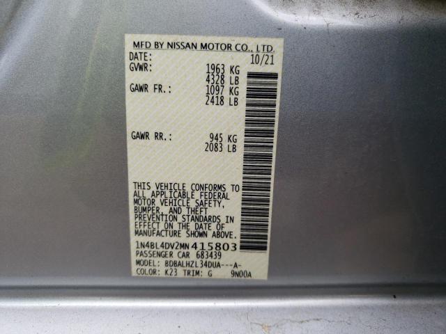 Photo 11 VIN: 1N4BL4DV2MN415803 - NISSAN ALTIMA 