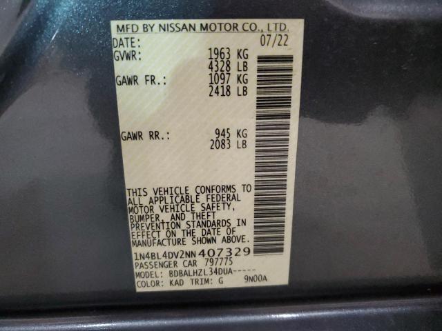 Photo 11 VIN: 1N4BL4DV2NN407329 - NISSAN ALTIMA 