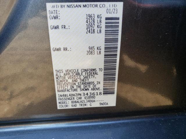 Photo 11 VIN: 1N4BL4DV2PN343618 - NISSAN ALTIMA SV 