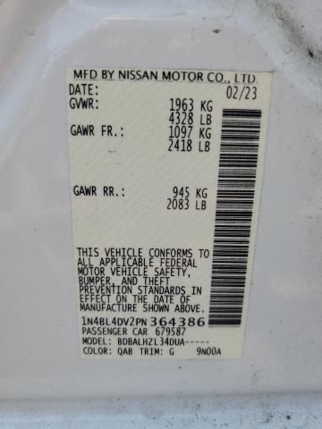 Photo 12 VIN: 1N4BL4DV2PN364386 - NISSAN ALTIMA SV 