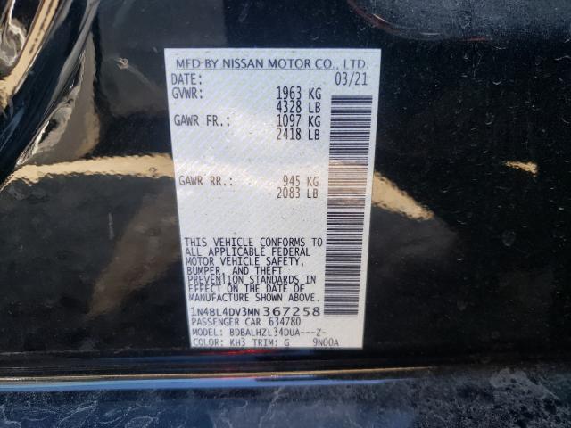 Photo 9 VIN: 1N4BL4DV3MN367258 - NISSAN ALTIMA SV 