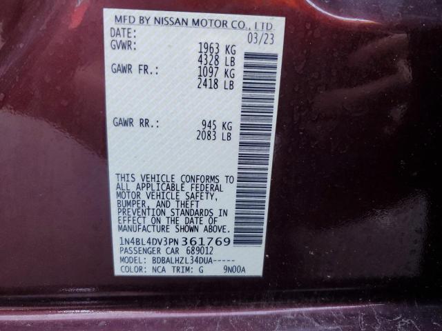 Photo 12 VIN: 1N4BL4DV3PN361769 - NISSAN ALTIMA SV 