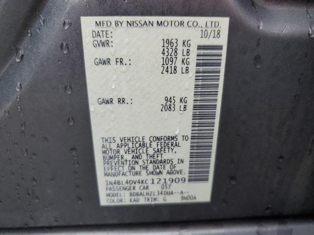 Photo 11 VIN: 1N4BL4DV4KC121909 - NISSAN ALTIMA SV 