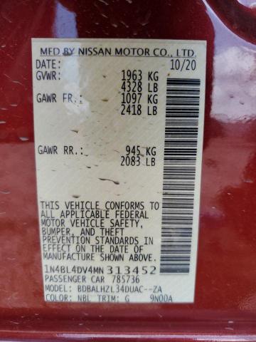 Photo 11 VIN: 1N4BL4DV4MN313452 - NISSAN ALTIMA 