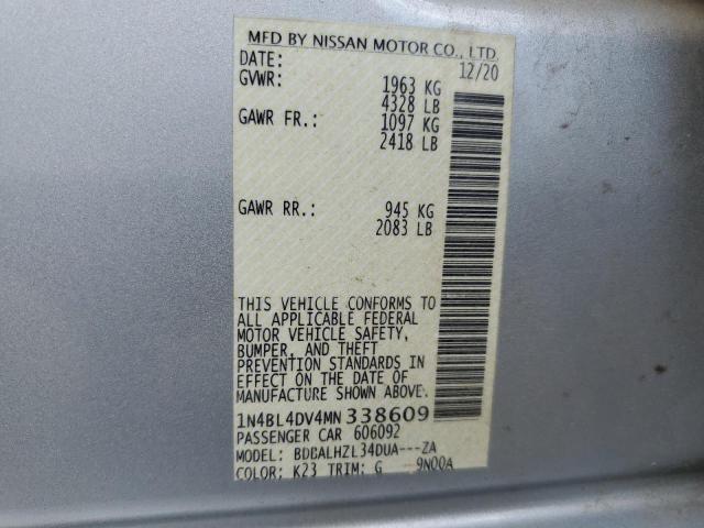 Photo 11 VIN: 1N4BL4DV4MN338609 - NISSAN ALTIMA SV 