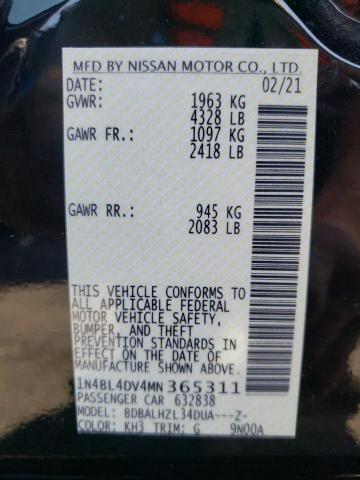 Photo 9 VIN: 1N4BL4DV4MN365311 - NISSAN ALTIMA SV 