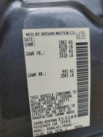 Photo 12 VIN: 1N4BL4DV4NN353189 - NISSAN ALTIMA SV 