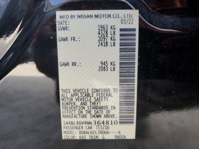 Photo 11 VIN: 1N4BL4DV4NN364810 - NISSAN ALTIMA SV 