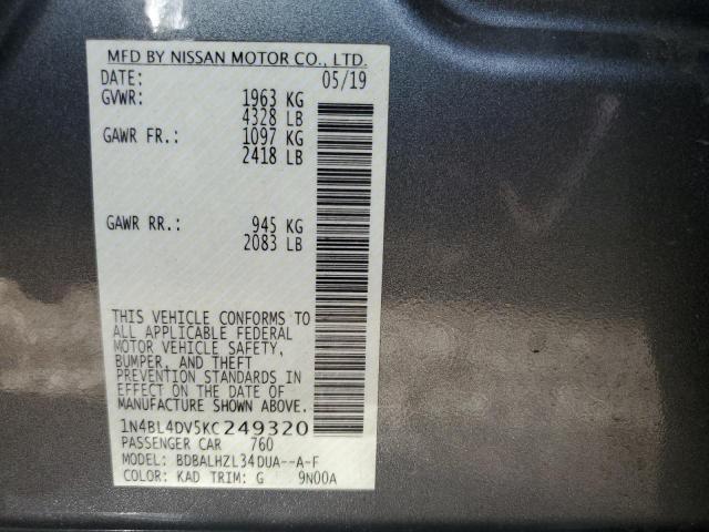 Photo 9 VIN: 1N4BL4DV5KC249320 - NISSAN ALTIMA SV 