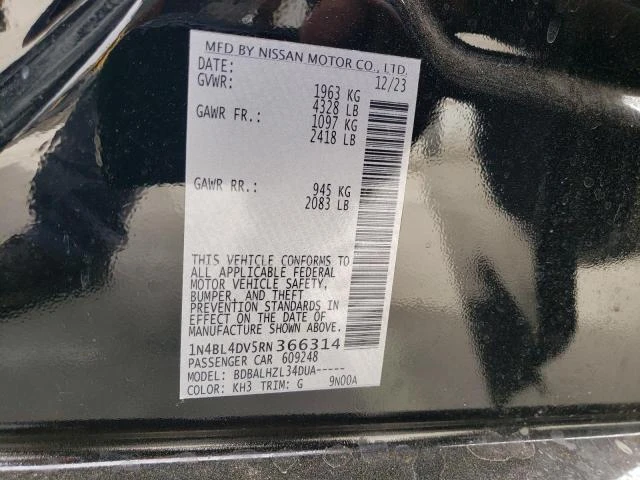 Photo 11 VIN: 1N4BL4DV5RN366314 - NISSAN ALTIMA SV 