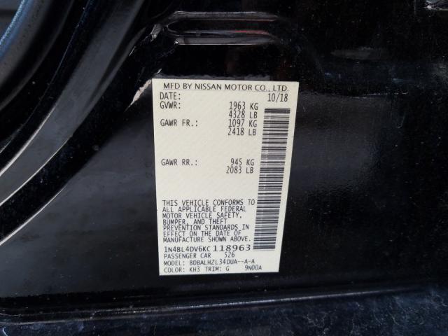 Photo 9 VIN: 1N4BL4DV6KC118963 - NISSAN ALTIMA SV 