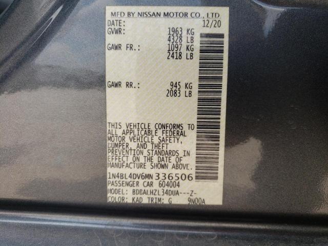 Photo 11 VIN: 1N4BL4DV6MN336506 - NISSAN ALTIMA SV 