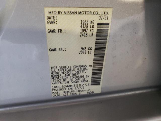 Photo 11 VIN: 1N4BL4DV6MN359753 - NISSAN ALTIMA SV 