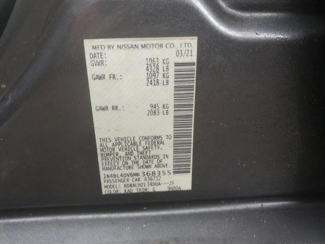 Photo 11 VIN: 1N4BL4DV6MN368355 - NISSAN ALTIMA 