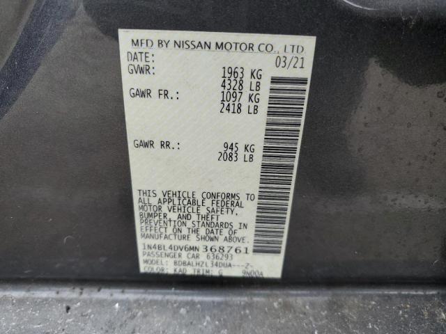 Photo 11 VIN: 1N4BL4DV6MN368761 - NISSAN ALTIMA SV 