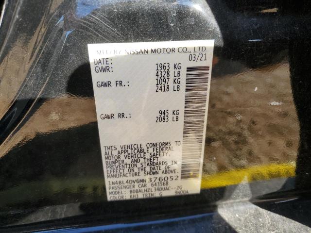 Photo 12 VIN: 1N4BL4DV6MN376052 - NISSAN ALTIMA SV 