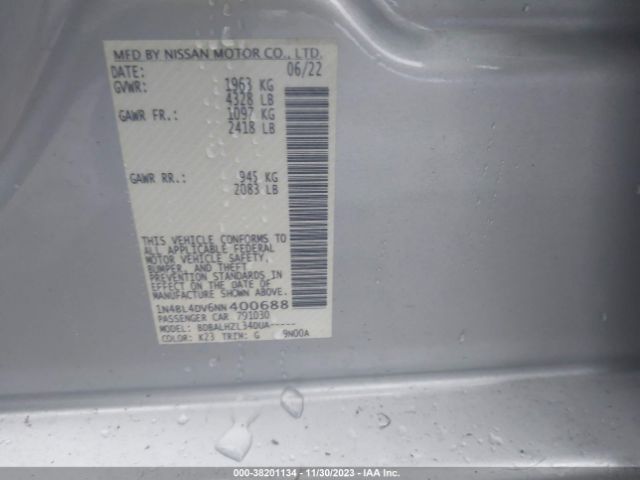 Photo 8 VIN: 1N4BL4DV6NN400688 - NISSAN ALTIMA 