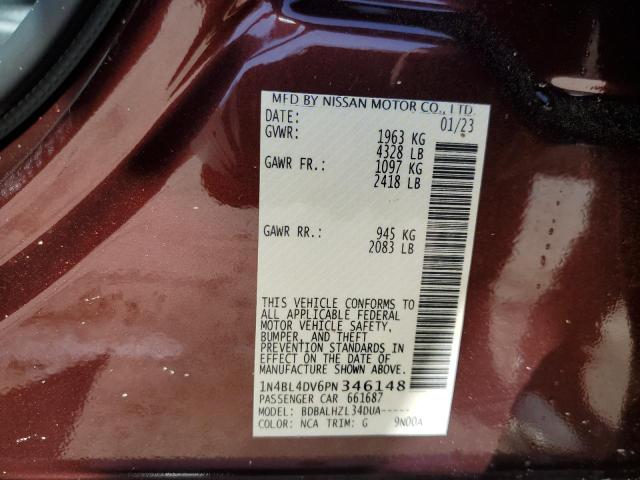 Photo 11 VIN: 1N4BL4DV6PN346148 - NISSAN ALTIMA SV 