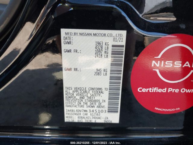 Photo 8 VIN: 1N4BL4DV7MN345103 - NISSAN ALTIMA 