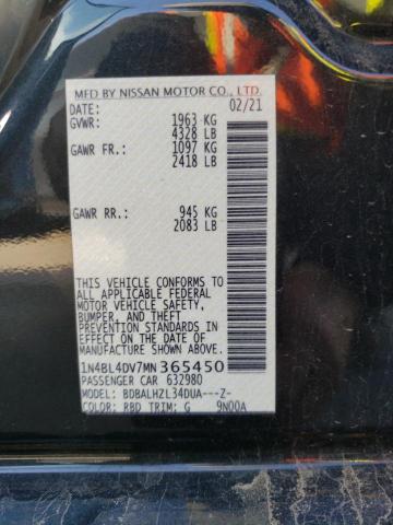 Photo 12 VIN: 1N4BL4DV7MN365450 - NISSAN ALTIMA SV 