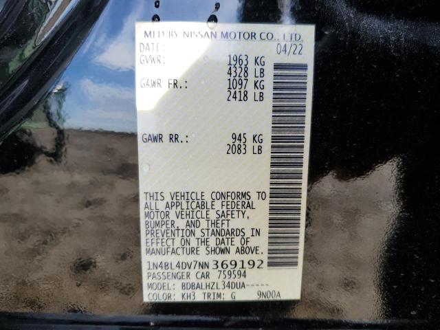 Photo 11 VIN: 1N4BL4DV7NN369192 - NISSAN ALTIMA SV 