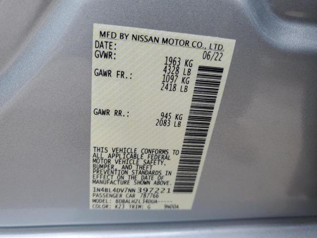 Photo 11 VIN: 1N4BL4DV7NN397221 - NISSAN ALTIMA SV 