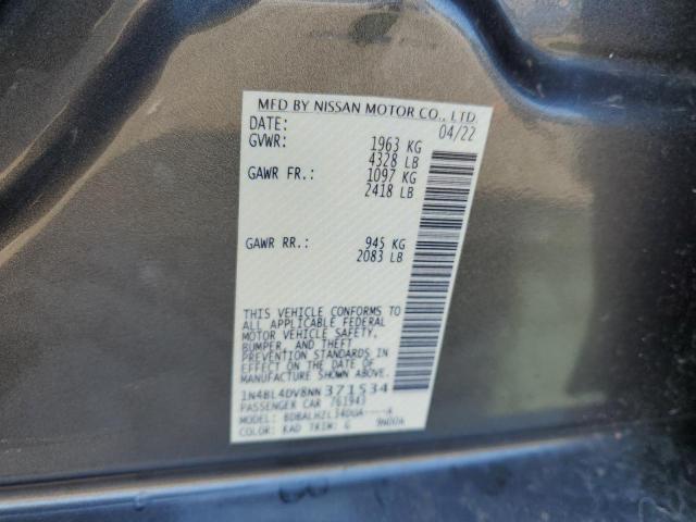 Photo 11 VIN: 1N4BL4DV8NN371534 - NISSAN ALTIMA SV 