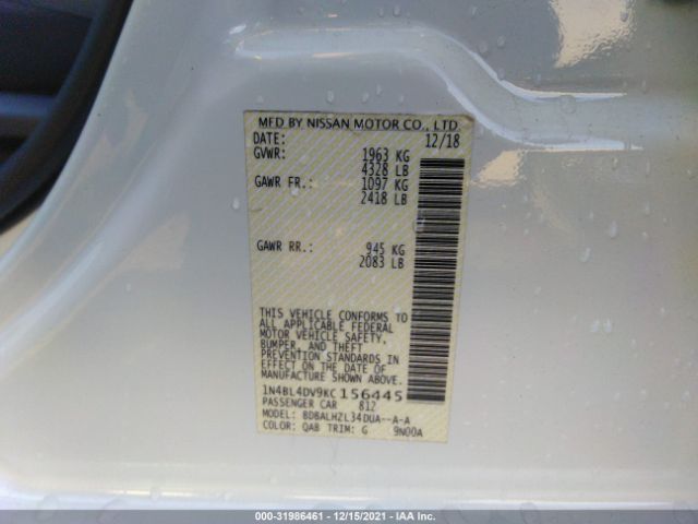 Photo 8 VIN: 1N4BL4DV9KC156445 - NISSAN ALTIMA 