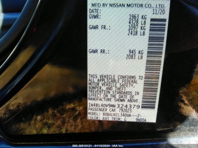 Photo 8 VIN: 1N4BL4DV9MN324379 - NISSAN ALTIMA 