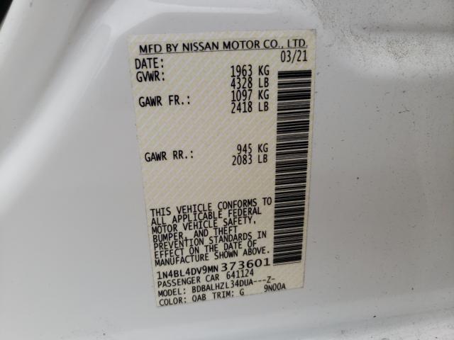 Photo 9 VIN: 1N4BL4DV9MN373601 - NISSAN ALTIMA SV 