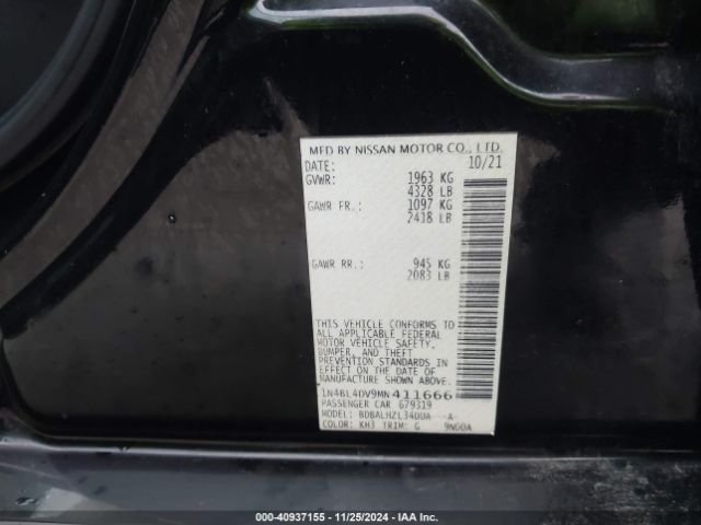 Photo 8 VIN: 1N4BL4DV9MN411666 - NISSAN ALTIMA 