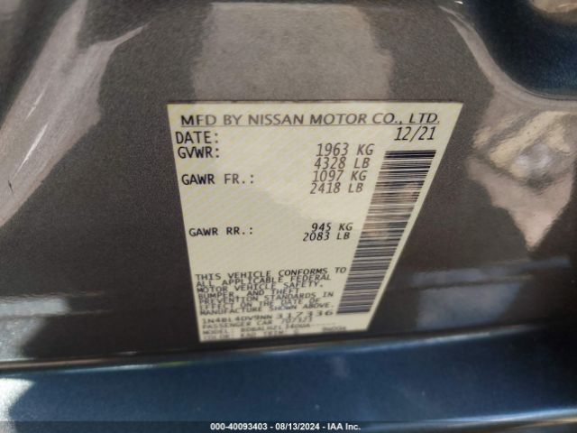 Photo 8 VIN: 1N4BL4DV9NN317336 - NISSAN ALTIMA 