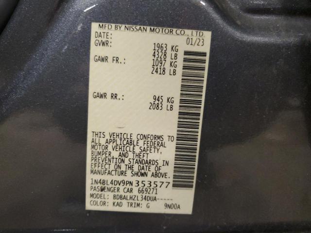 Photo 11 VIN: 1N4BL4DV9PN353577 - NISSAN ALTIMA SV 