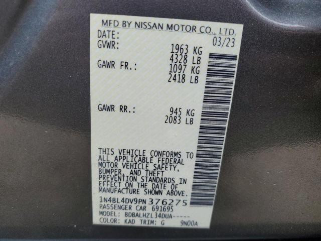 Photo 11 VIN: 1N4BL4DV9PN376275 - NISSAN ALTIMA 