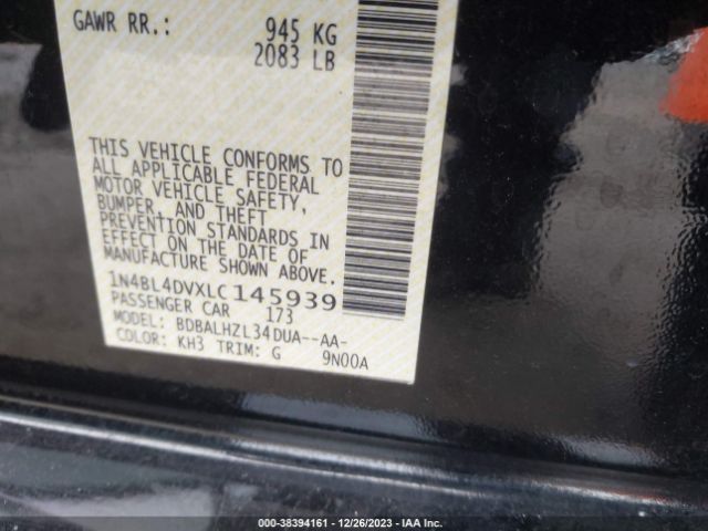 Photo 8 VIN: 1N4BL4DVXLC145939 - NISSAN ALTIMA 