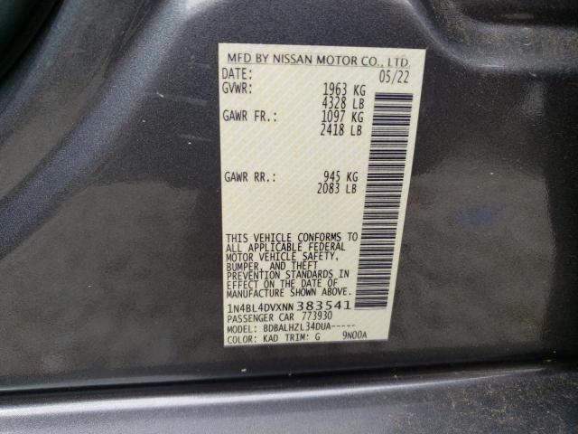 Photo 11 VIN: 1N4BL4DVXNN383541 - NISSAN ALTIMA SV 