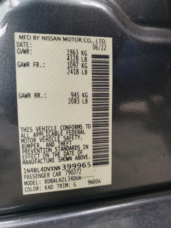 Photo 11 VIN: 1N4BL4DVXNN399965 - NISSAN ALTIMA 