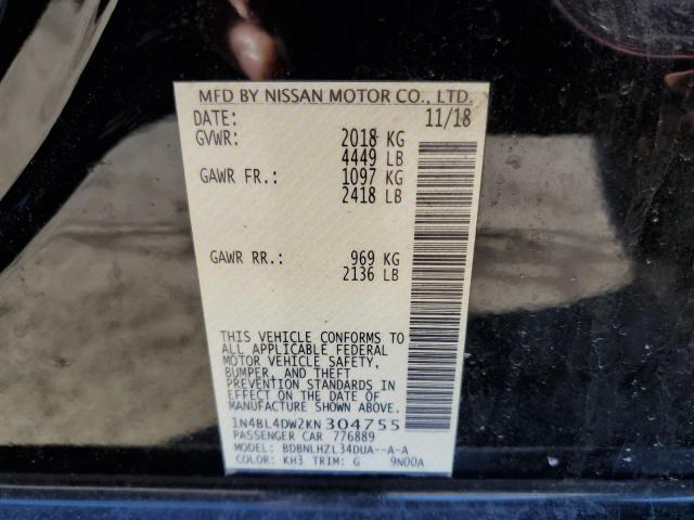 Photo 11 VIN: 1N4BL4DW2KN304755 - NISSAN ALTIMA SV 