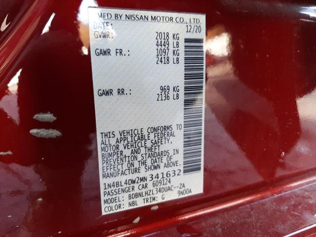 Photo 9 VIN: 1N4BL4DW2MN341632 - NISSAN ALTIMA SV 